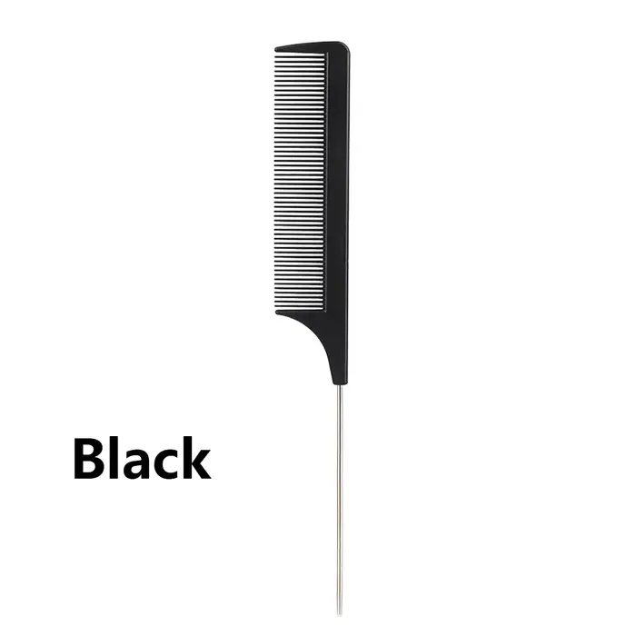 Peigne à queue pointue professionnel, peigne antistatique en acier inoxydable pour coiffure, outil d
