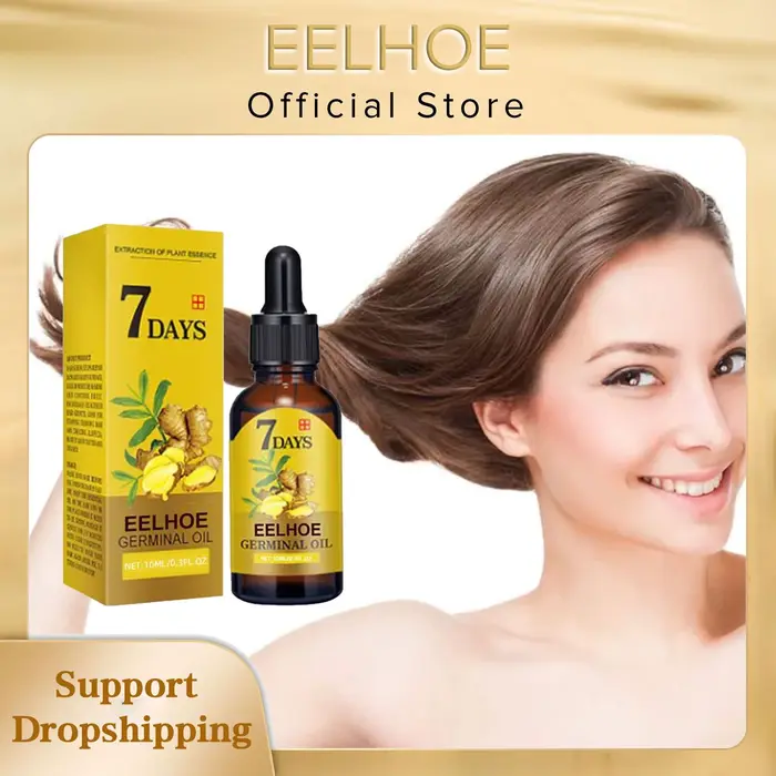 EELHOE Huile de croissance des cheveux au gingembre |   Traitement anti-chute naturel essentiel |   Solution nutritive hydratante pour tous types de cheveux 40 ml