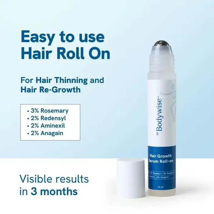 Sérum capillaire roll-on Bodywise pour cheveux clairsemés et repousse