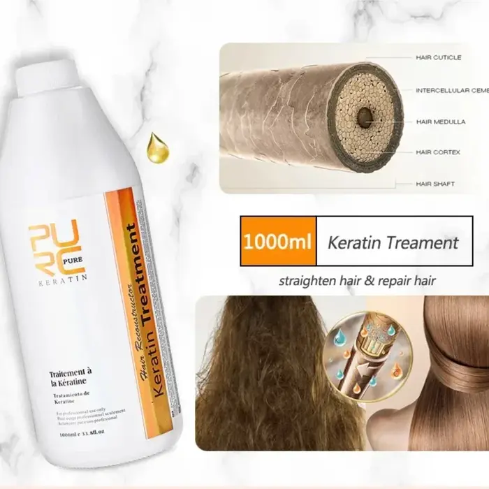 PURC kératine cheveux lissage traitement lissant pour cheveux bouclés crépus soins produits de kératine brésilienne professionnel 1000ml