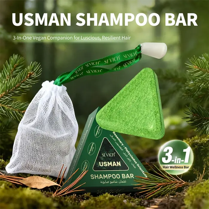 Savon Shampoing Noir Couvrant les Cheveux Gris, Savon Shampoing Bio aux Herbes pour Assombrir les Ch