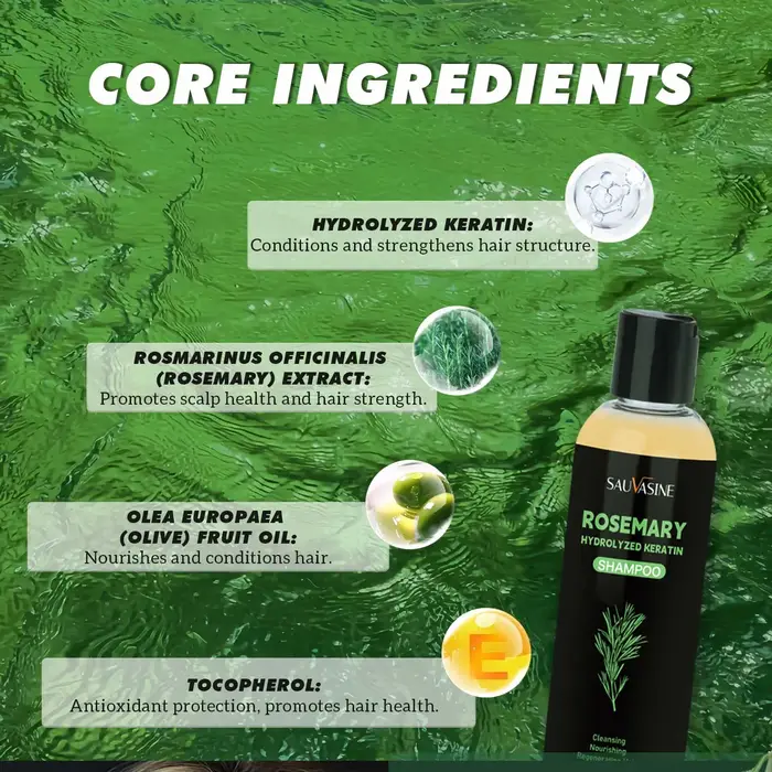 Shampoing au romarin biologique pour la croissance des cheveux
