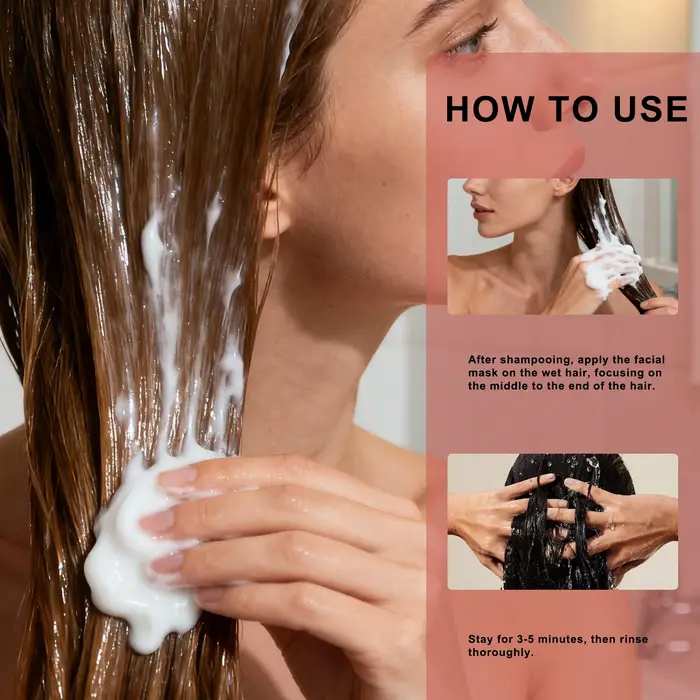 Masque capillaire sans rinçage réparation intense cheveux secs hydratant lissant adoucissant soin