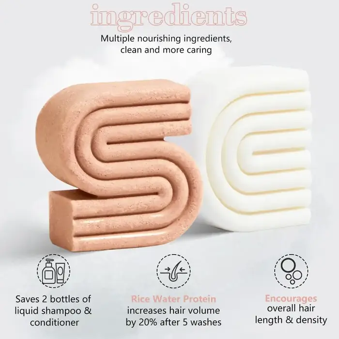 Savon Solide Shampooing et Après-Shampooing au Riz Naturel Bio – Renforce les Racines des Cheveux