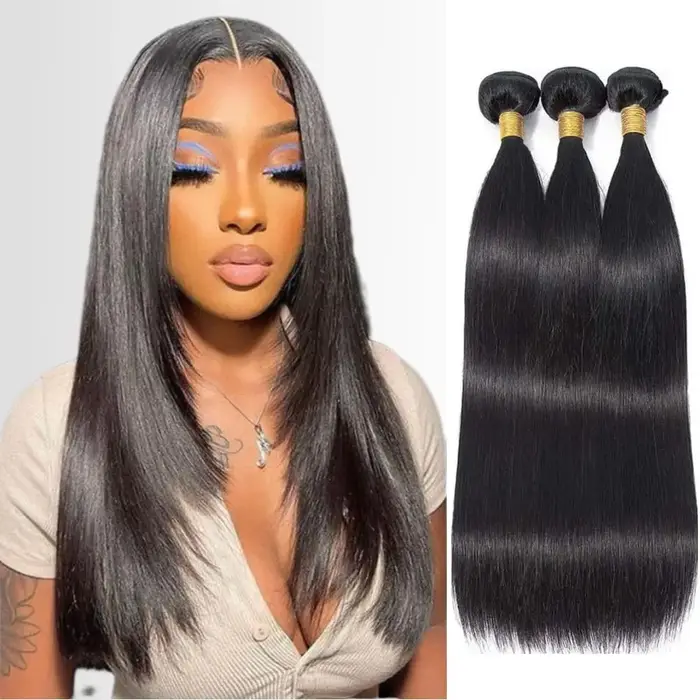 Extensions de Cheveux Humains Vierges Bruts Vietnamiens Double Drawn 12A, Lisses comme des Baguettes