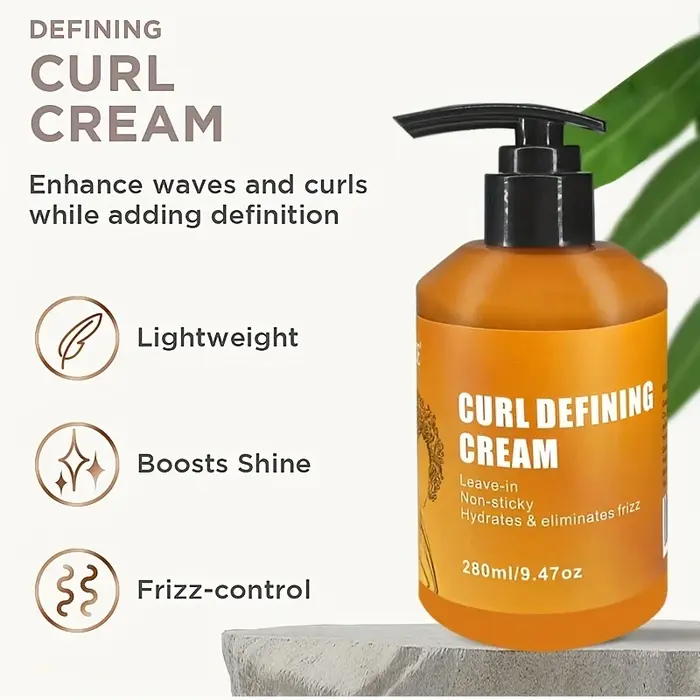 GZE Curl Defining Cream Antiadhésif sans rinçage Hydrate et élimine les frisottis