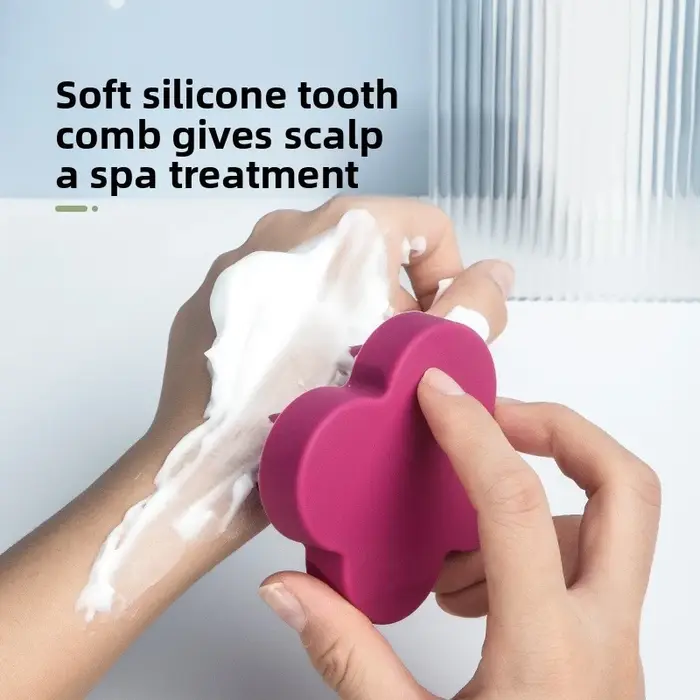Peigne à shampoing en Silicone pour Massage du cuir chevelu
