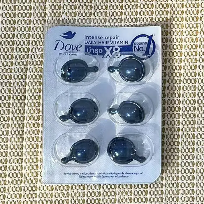 Capsules d'huile capillaire thaïlandaise, soin nourrissant portable sans rinçage pour cheveux secs e