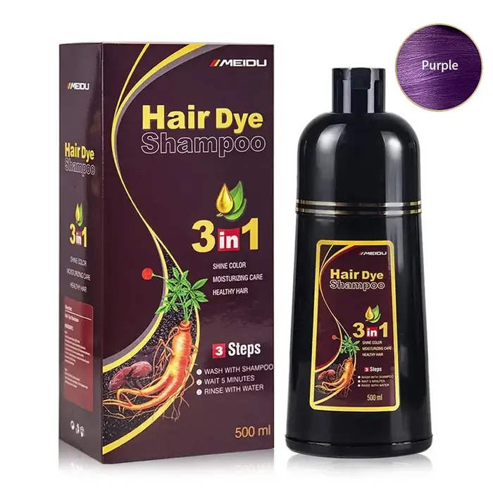 Shampoing de teinture rapide 3 en 1, 7 couleurs, shampoing de coloration instantanée, couverture gri