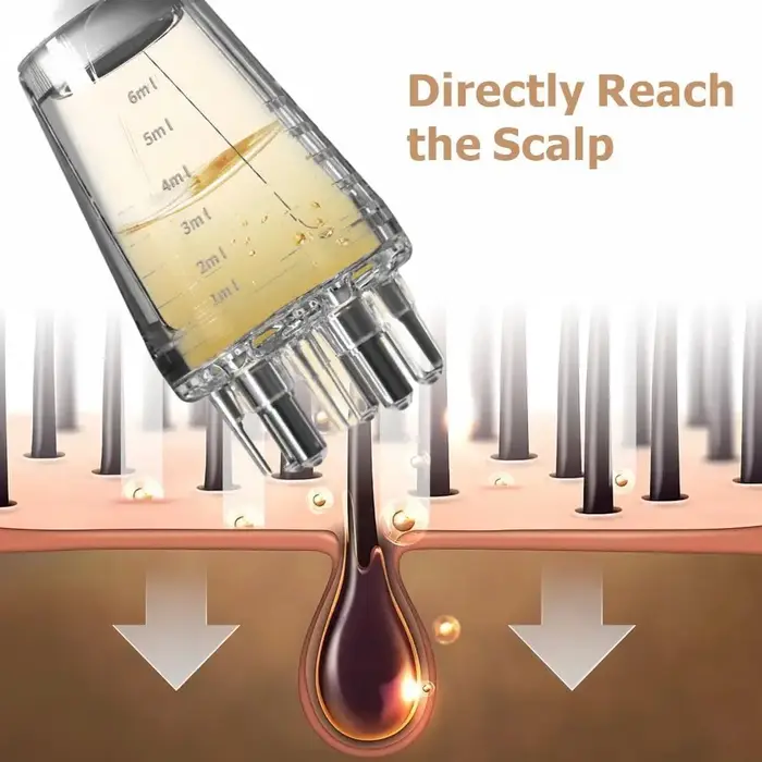 Applicateur d'huile capillaire – Peigne de massage du cuir chevelu pour soins et relaxation des cheveux