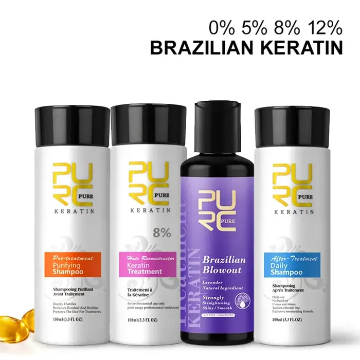 PURC traitement à la kératine shampooing revitalisant produits lissage des cheveux