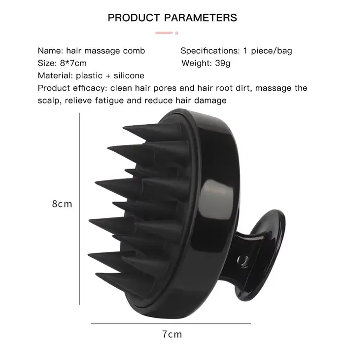 Peigne de Massage du cuir chevelu en Silicone