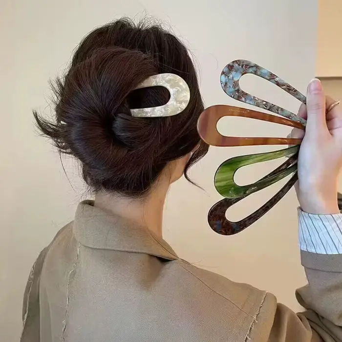 Styles français fourchettes à cheveux bâtons de cheveux acide acétique en forme de U épingles à cheveux chignon femmes filles Vintage coiffure cheveux accessoires bandeau