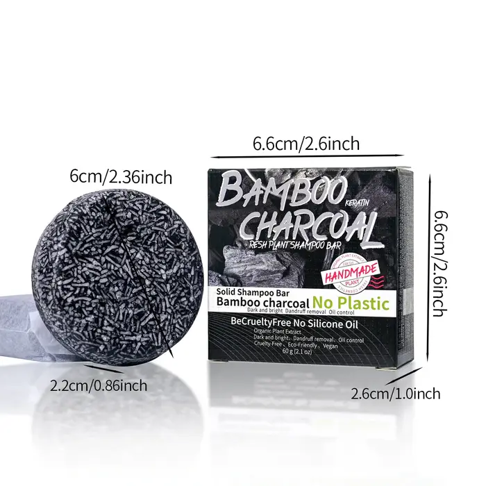 Shampoing solide au charbon de bambou pour homme