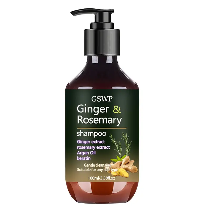 GSWP Shampooing au gingembre et au romarin, nettoie et renforce les cheveux fragiles, anti-frisottis