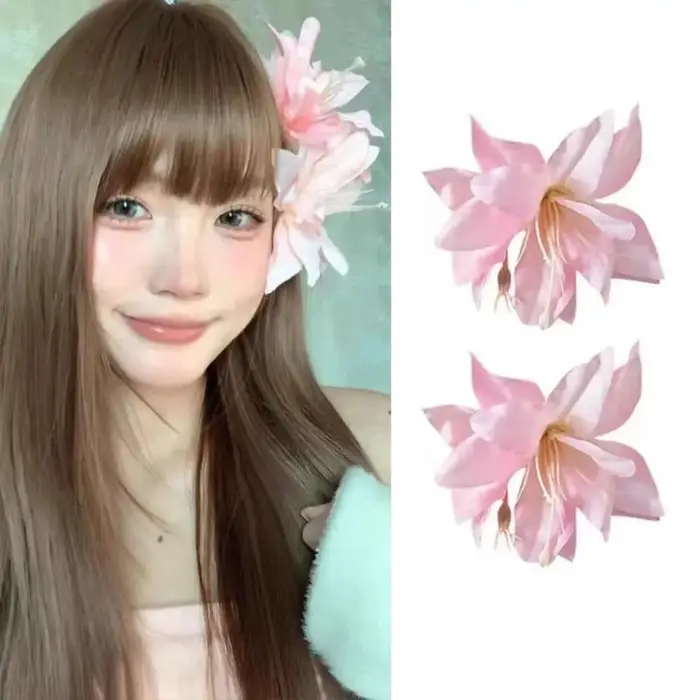 Barrette à cheveux en forme de fleur de lys douce et tendance