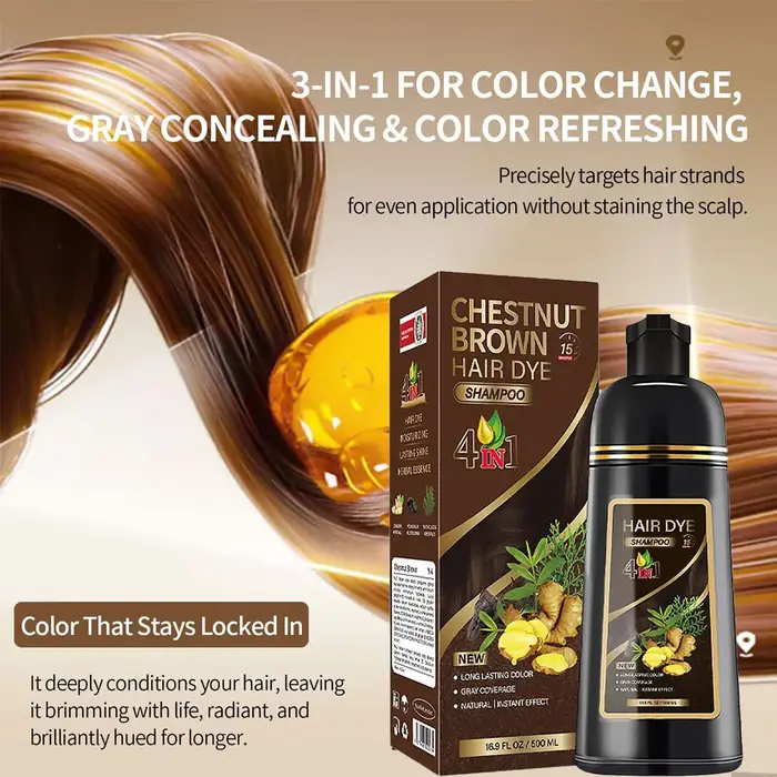 Shampoo colorant pour cheveux brun foncé