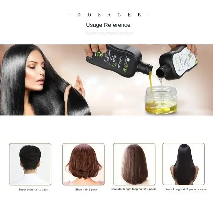 Dexe-Shampooing colorant pour cheveux noirs, coloration naturelle des cheveux, restauration rapide des cheveux noirs, turnant et traitement, 10 minutes