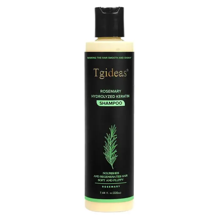 Shampooing capillaire naturel au romarin Tgideas 220 ml, shampooing à la kératine biologique sans si