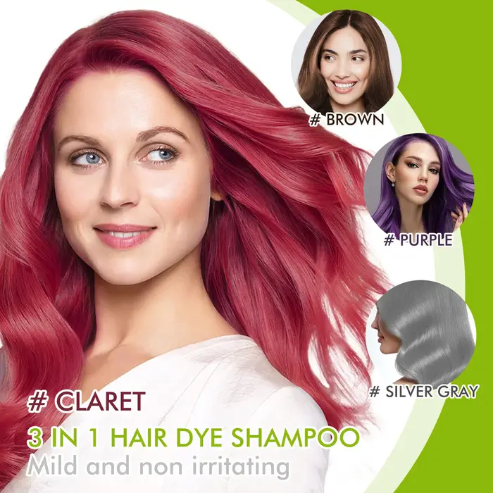 Shampooing de coloration des cheveux 3 en 1 pour hommes et femmes