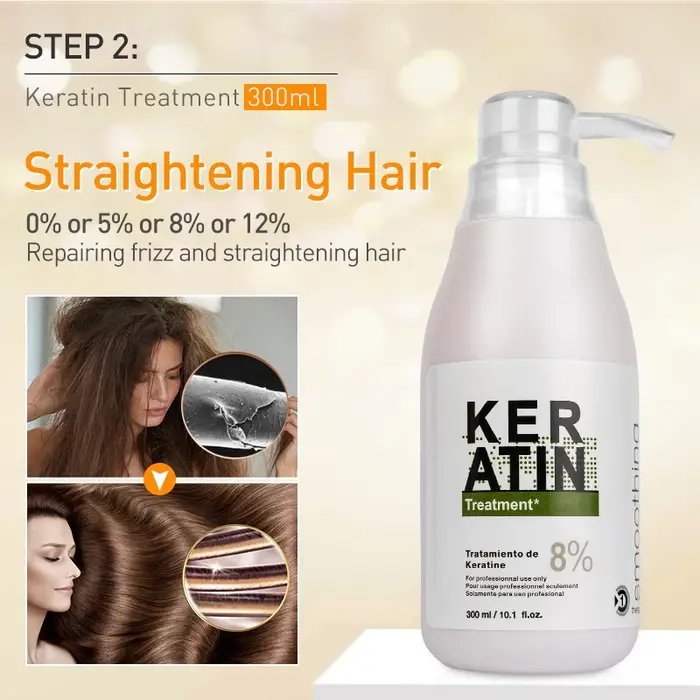 PURC 300ml traitement des cheveux à la kératine brésilienne réparation lissante frisottis cheveux bo