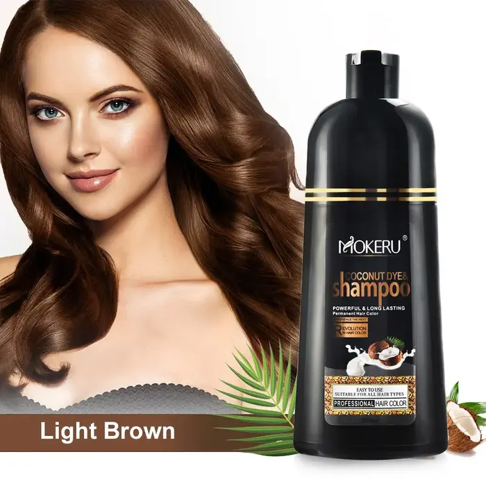 Mokeru 500ml huile d'argan à coloration rapide naturelle pour cheveux shampooing de couleur de cheve