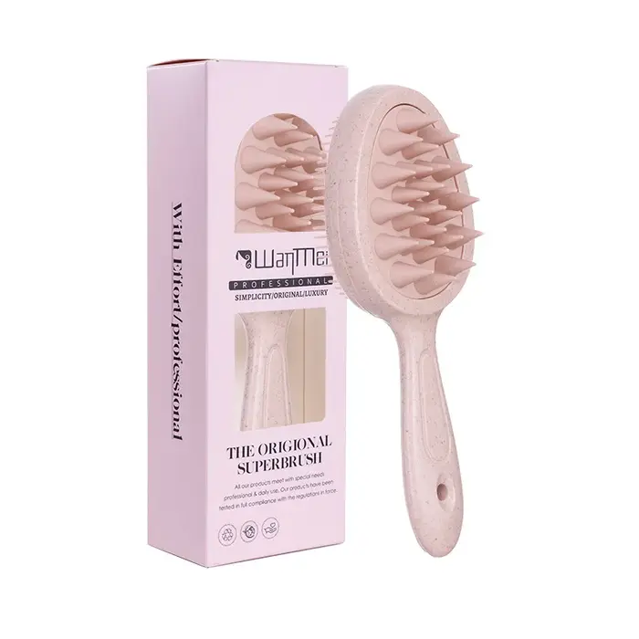 Brosse de massage du cuir chevelu 2-en-1 avec poils en silicone doux