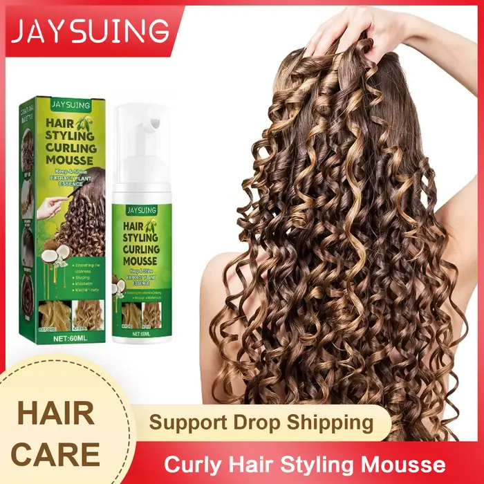 Mousse coiffante pour cheveux, crème Boost bouclée, prévient la sécheresse, répare les frisottis end