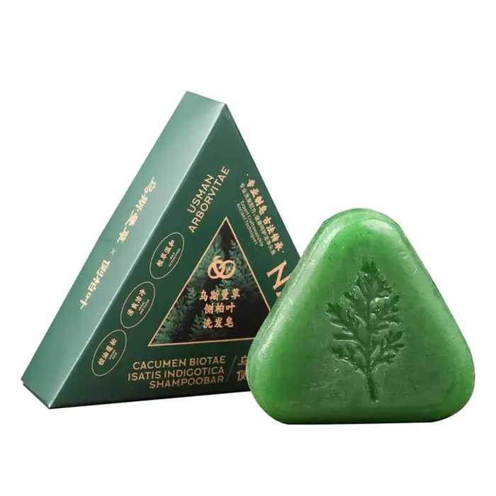 Barres de shampoing Triangle Nature, savon Shampooing Polygonum, savon de renforcement des cheveux à