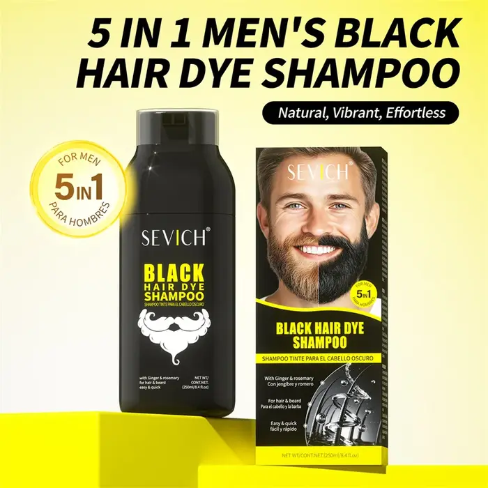 Shampoo colorant capillaire 3 en 1 pour hommes