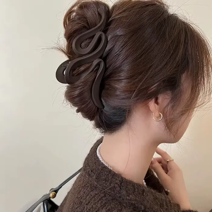 Pinces à cheveux en acrylique pour femmes, 13cm, épingle à cheveux ondulée mate, queue de cheval, ac