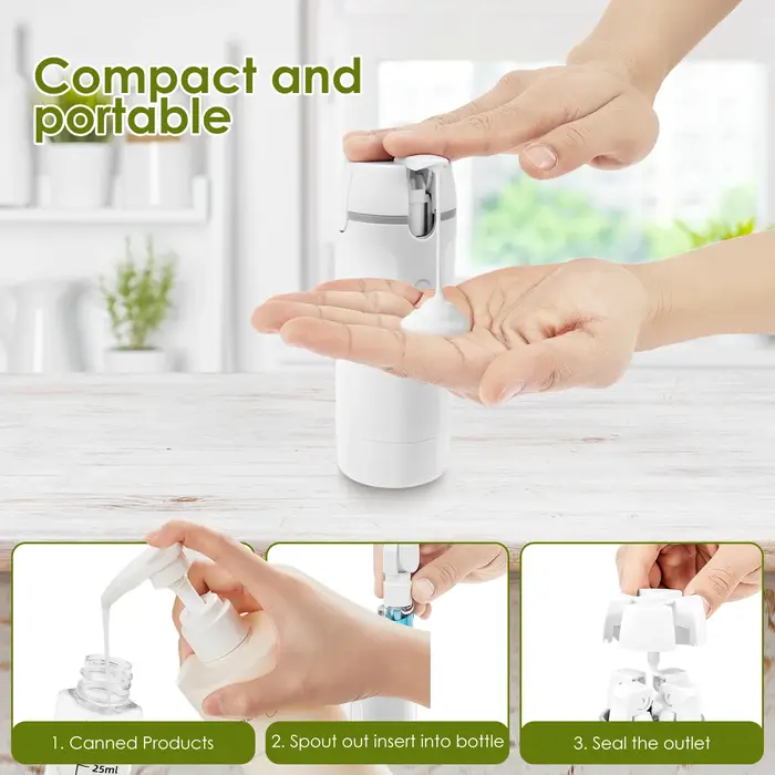 Bouteille distributrice d'émulsion 4 en 1, conteneur portable rechargeable et étanche avec étiquettes, bouteille distributrice de voyage pour shampoing