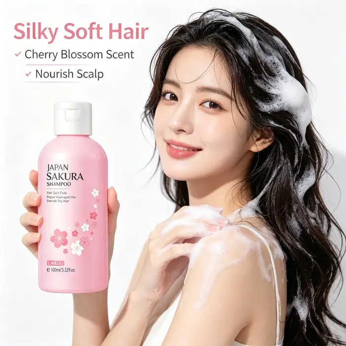 Shampooing/après-shampoing LAIKOU Japan Sakura pour réparer les cheveux abîmés