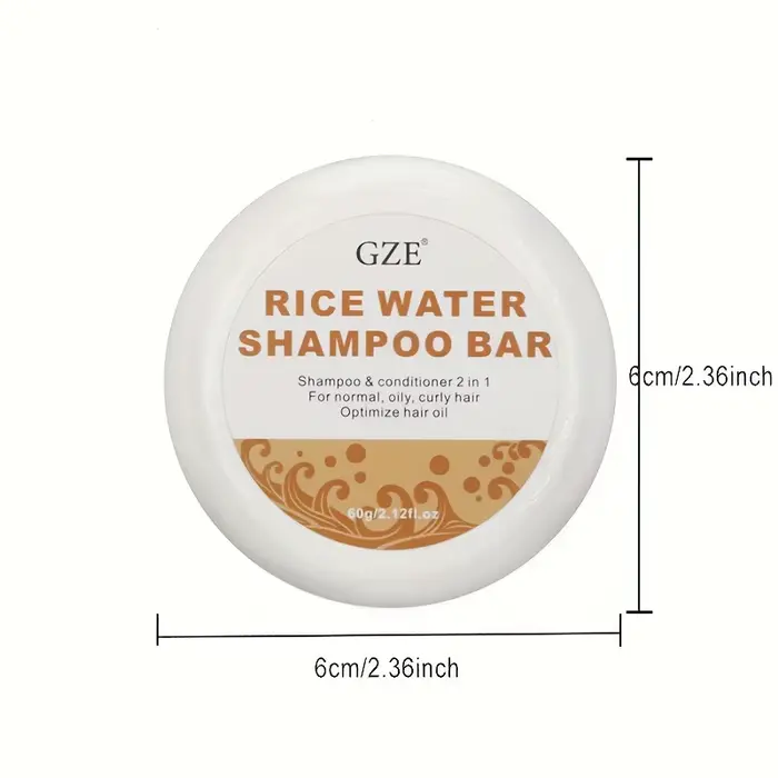 GZE – shampoing à l'eau de riz, barre de savon et pulpe brute de riz, après-shampooing solide pour l