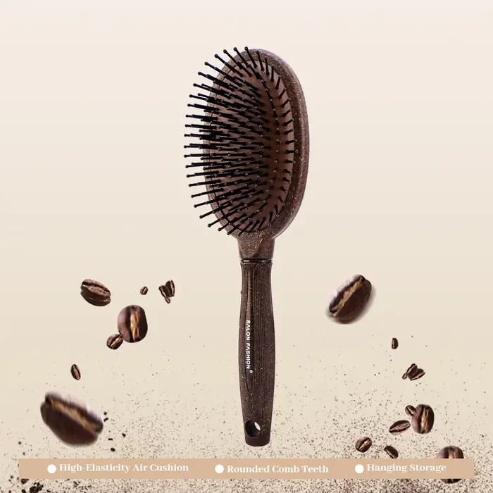 Brosse à cheveux à coussin d'air en noix de coco, peigne antistatique pour massage du cuir chevelu, 