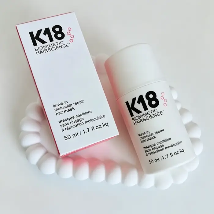 K18 Nouveau Masque Capillaire Réparateur à la Kératine Moléculaire Sans Rinçage 50ml – Adoucit