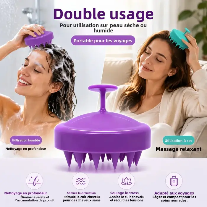 Brosse de massage du cuir chevelu en silicone