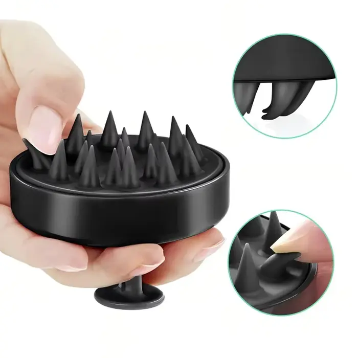 Brosse de massage du cuir chevelu en silicone souple pour le lavage des cheveux