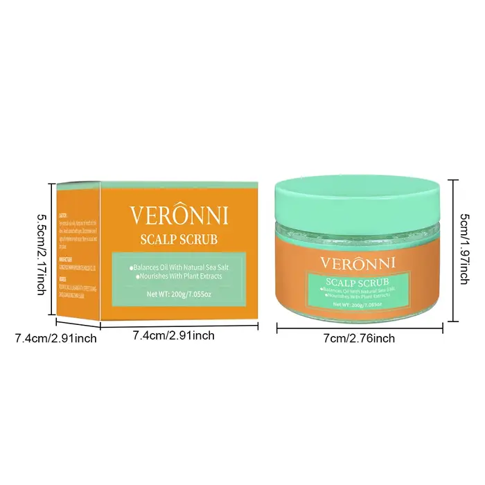 VERONNI 200ml Shampooing Exfoliant pour Cuir Chevelu Nettoyant en Profondeur Rafraîchissant Contrôle