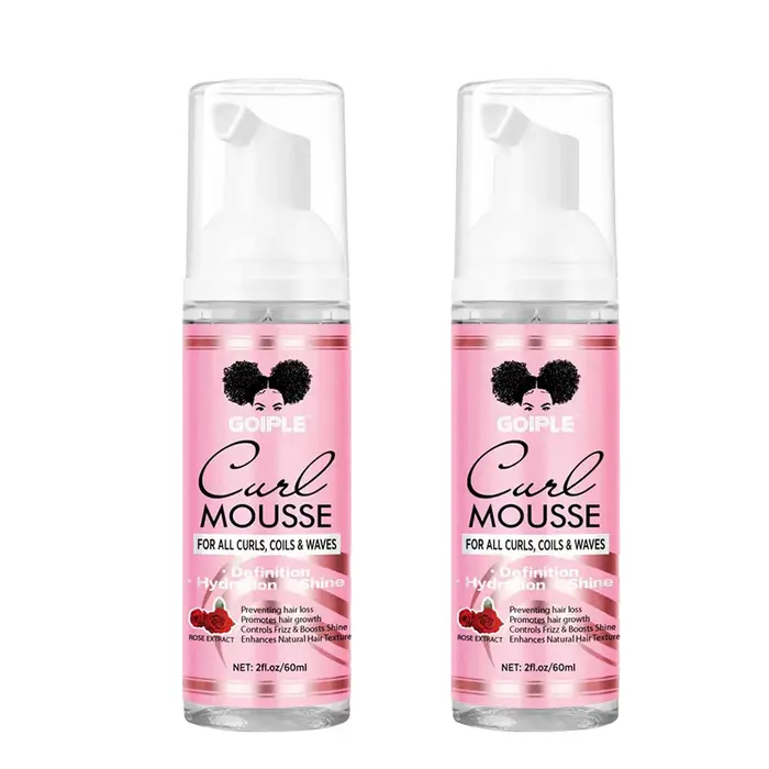 Mousse coiffante hydratante à la rose 60 ml, spray moussant hydratant intense haute brillance, mouss