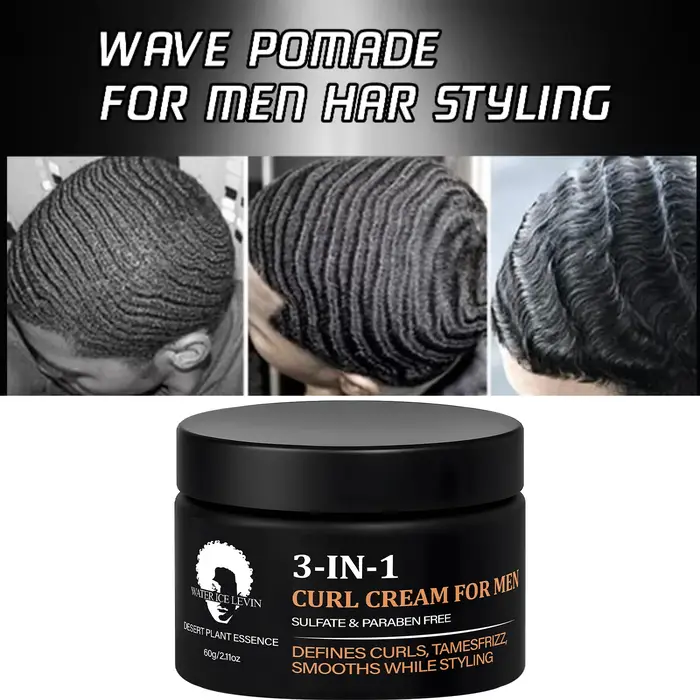 Crème pour cheveux 3 en 1 pour hommes : Sans sulfate/sans paraben
