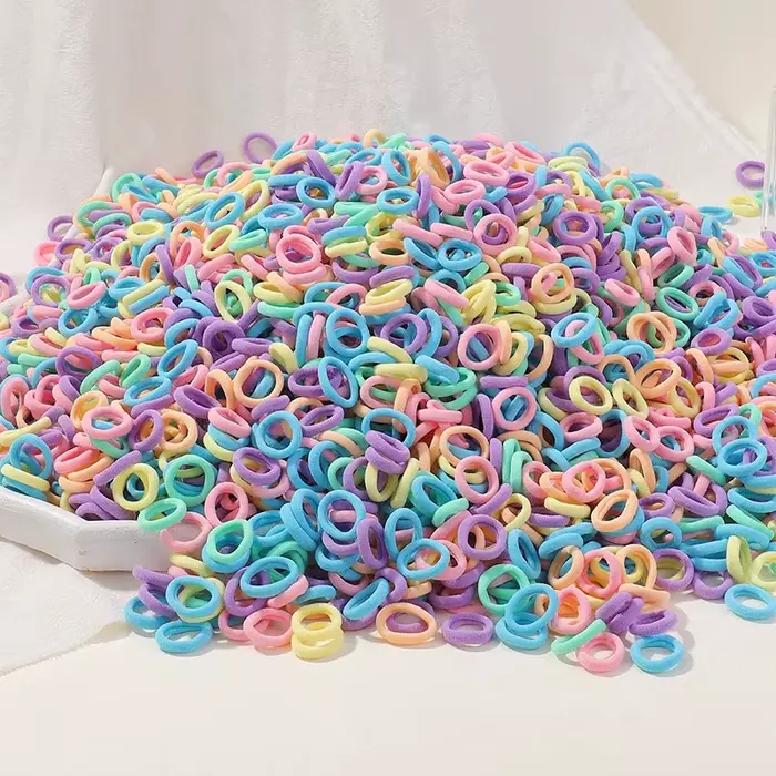 Attaches de cheveux élastiques en nylon de base colorées pour filles, chouchou pour queue de cheval,