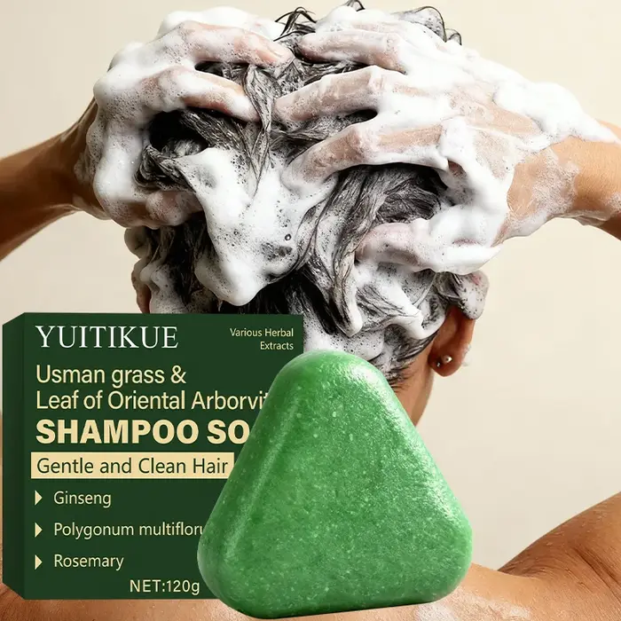 Usman Herbal Shampoo Bar - Nettoyage doux pour le cuir chevelu à contrôle de l'huile, barre de soin