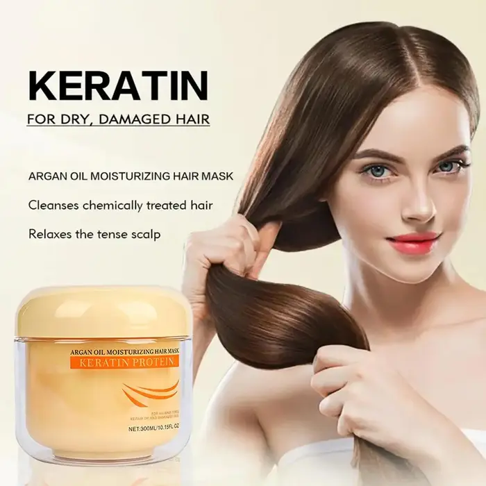 Masque capillaire hydratant et nourrissant 300ml pour réparation des pointes fourchues et des cas de casse des cheveux – Soin profond à domicile