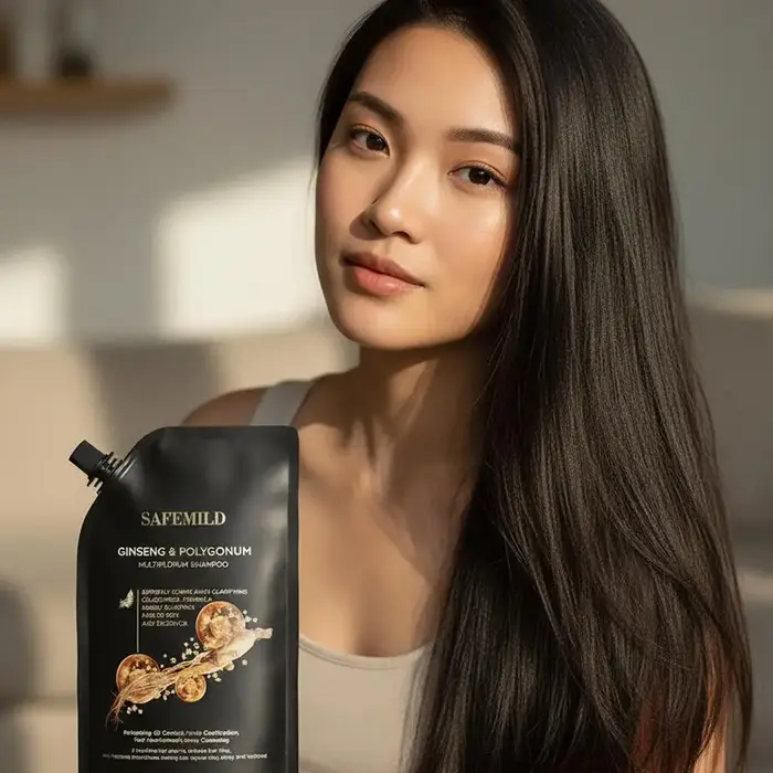 Shampooing pour la croissance des cheveux au ginseng et au polygonum multiflorum, nettoyage en profondeur, nourrissant, lissant, réparateur, soin des cheveux secs et abîmés