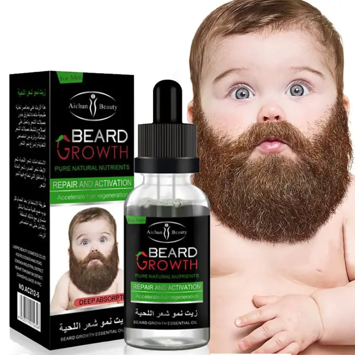 Huile de Croissance de Barbe Biologique Naturelle pour Homme