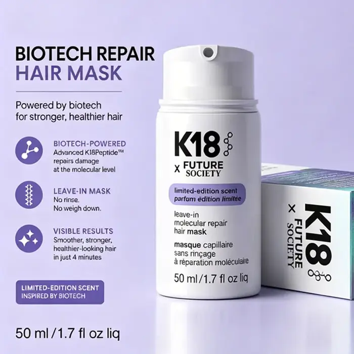 Nouveau Masque Capillaire Réparateur Moléculaire Sans Rinçage K18 – Traitement Profond à la Kératine