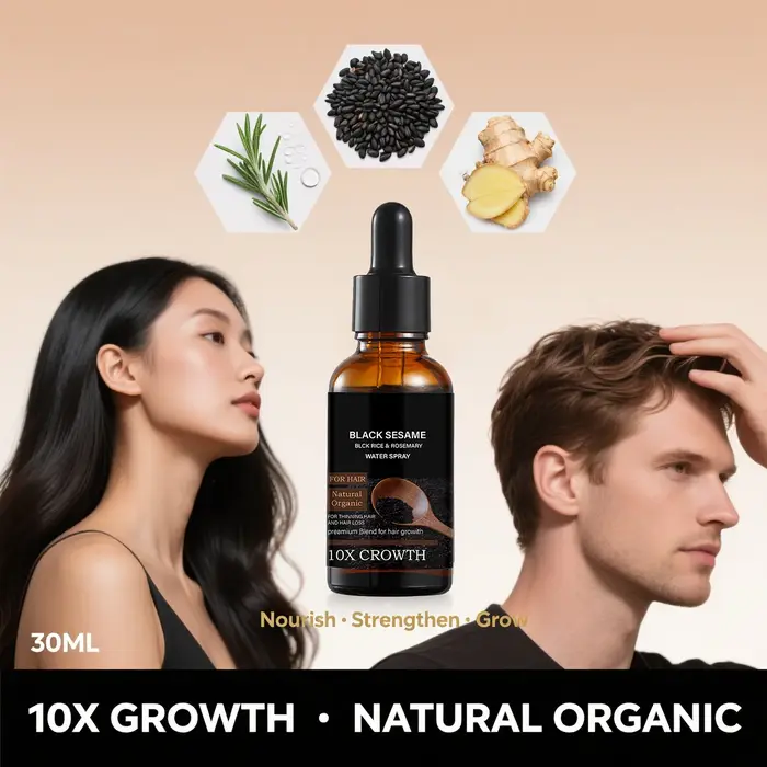 Sérum de croissance capillaire au sésame noir – 10X de croissance