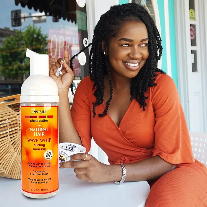 Mousse Coiffante Hydratante et Relaxante ENVISHA pour Cheveux Bouclés, Crème Activateur de Boucles,