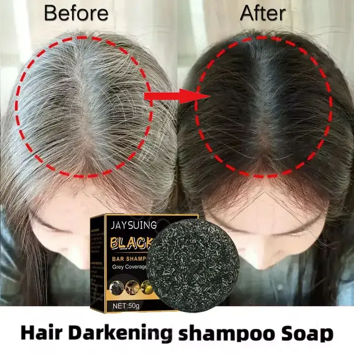 Savon Shampooing Assombrissant pour Cheveux Blancs – Restaure la Couleur Naturelle de la Barbe et de